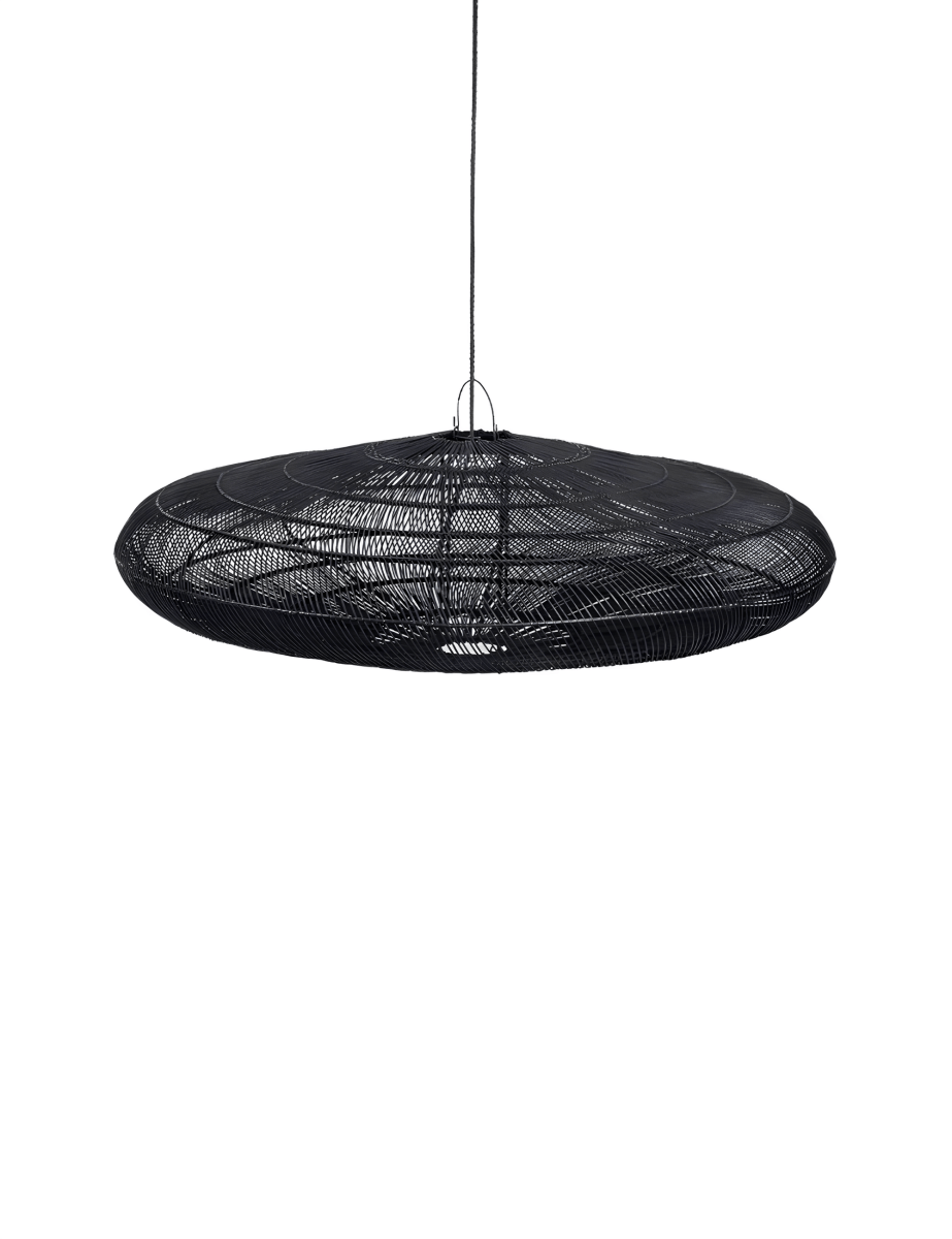 Ovale Rotan Hanglamp Zwart 150 cm | Boho Chic Stijl