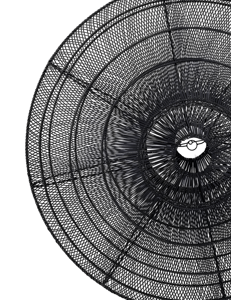 Ovale Rotan Hanglamp Zwart 150 cm | Boho Chic Stijl