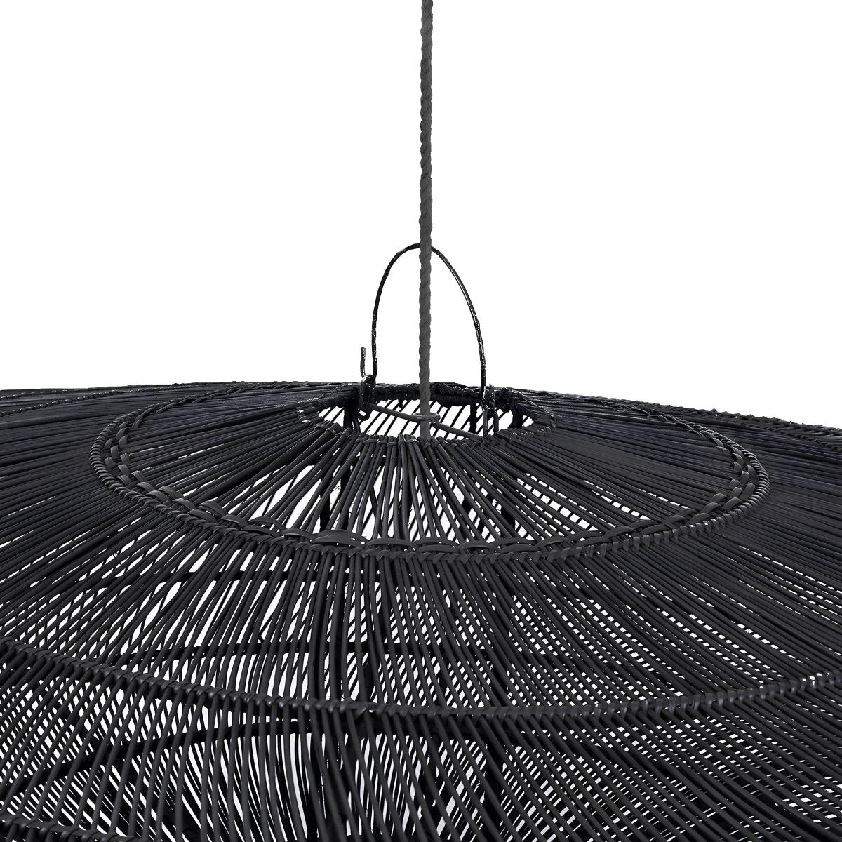 Ovale Rotan Hanglamp Zwart 150 cm | Boho Chic Stijl