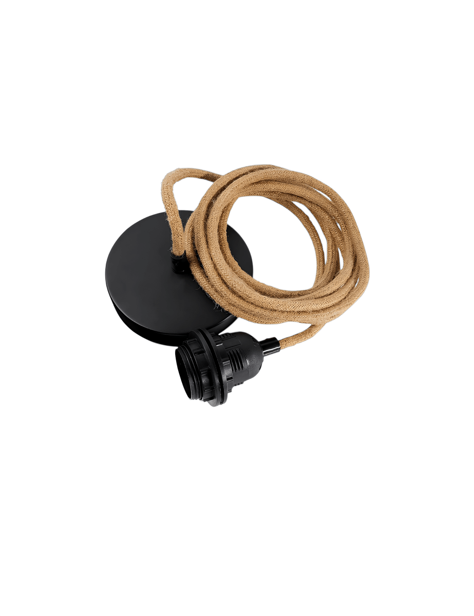 Plafondlamp met Fitting – Jute – Naturel Zwart