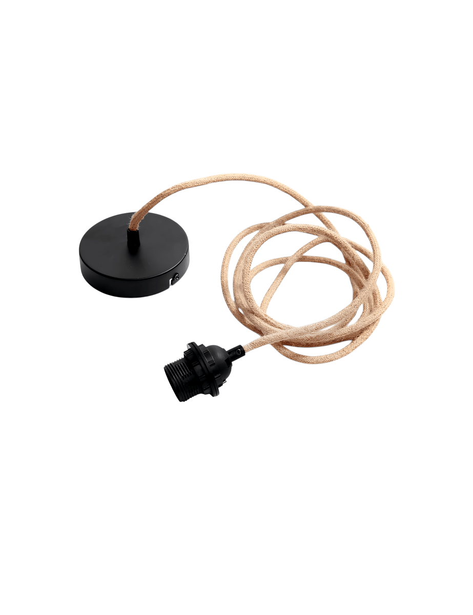 Plafondlamp met Fitting – Jute – Naturel Zwart