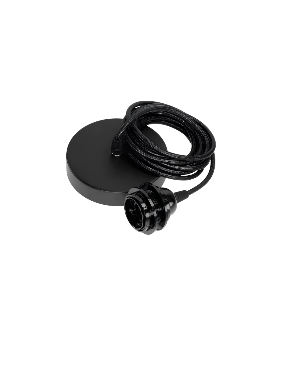 Plafondlamp met Fitting – Jute – Zwart