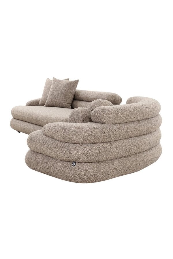 Japandi Bank Taupe Bruin - 6 - zits - Bouclé