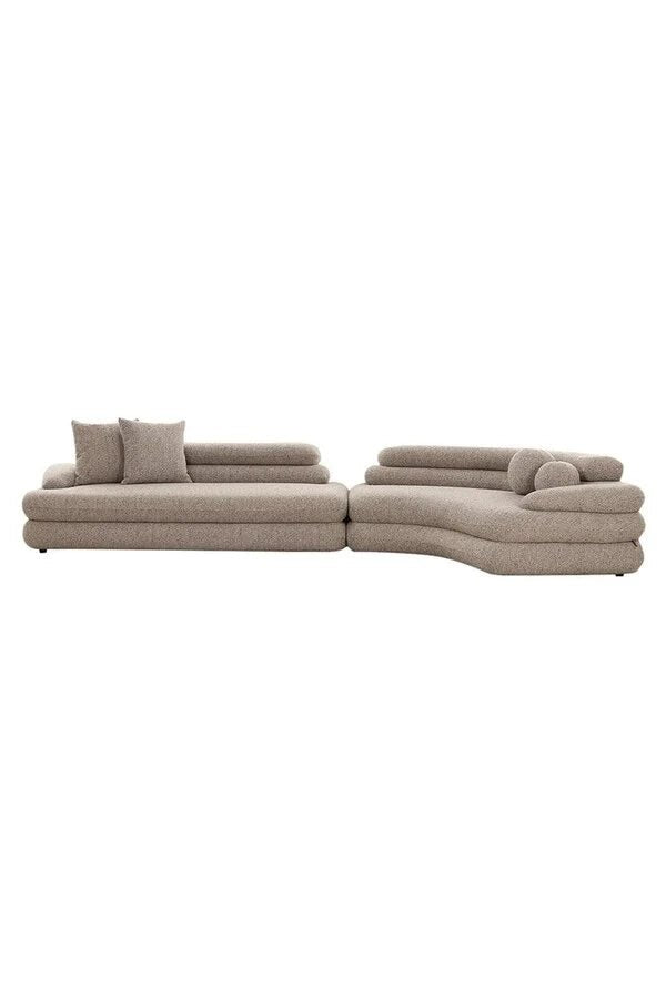 Japandi Bank Taupe Bruin - 6 - zits - Bouclé
