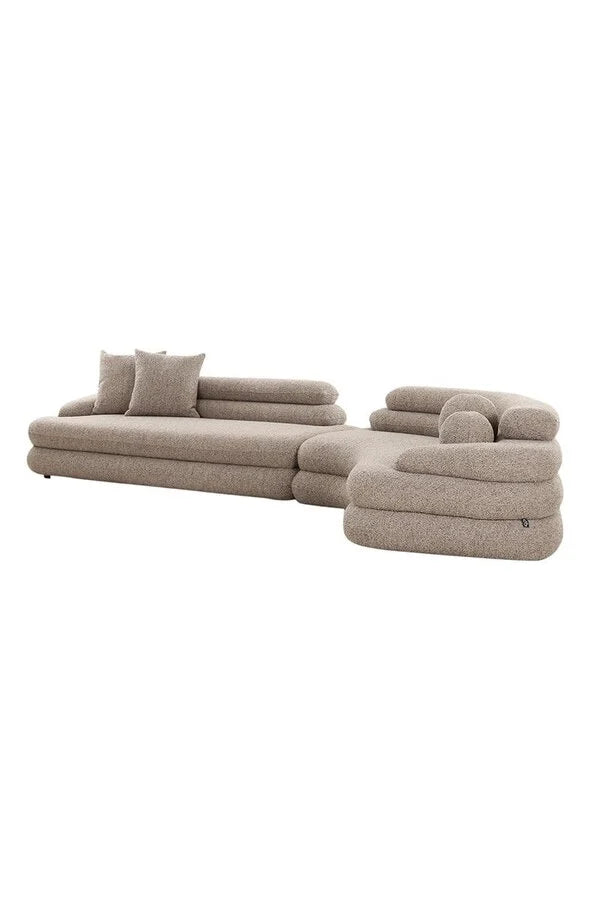 Japandi Bank Taupe Bruin - 6 - zits - Bouclé