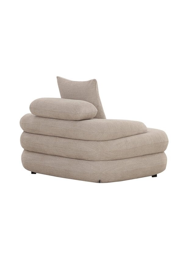 Japandi Loungestoel Beige - Bouclé stof