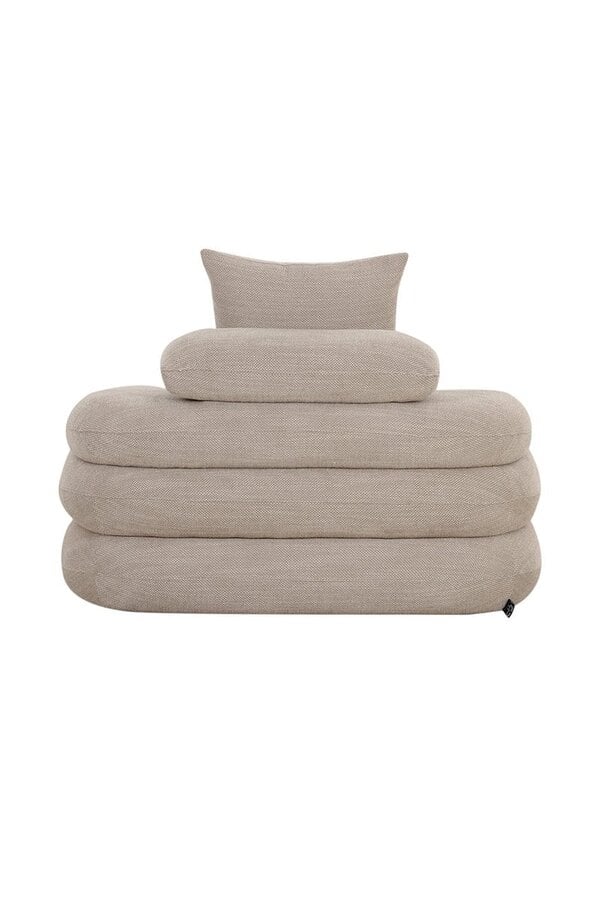 Japandi Loungestoel Beige - Bouclé stof