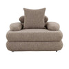 Japandi Loungestoel Taupe Bruin - Bouclé Stof