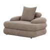 Japandi Loungestoel Taupe Bruin - Bouclé Stof