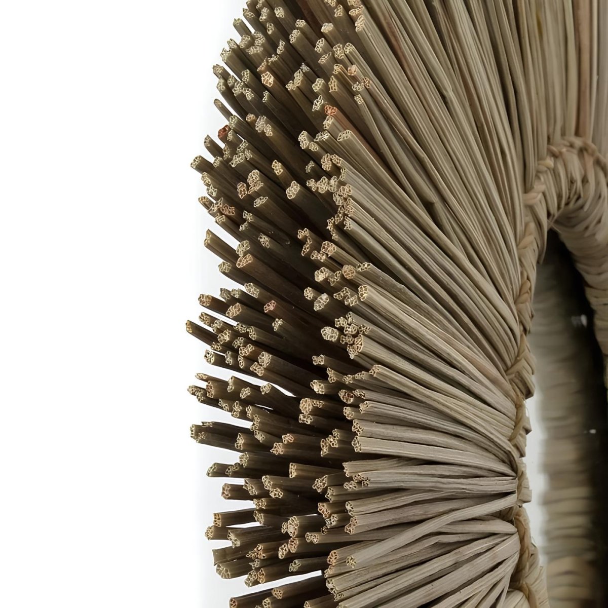 Ronde Boho Spiegel Wanddecoratie – Handgeweven Zeegras & Rotan