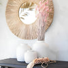 Ronde Boho Spiegel Wanddecoratie – Handgeweven Zeegras & Rotan