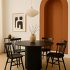 Ronde Eettafel Mangohout Zwart Ø120cm - Japandi Stijl