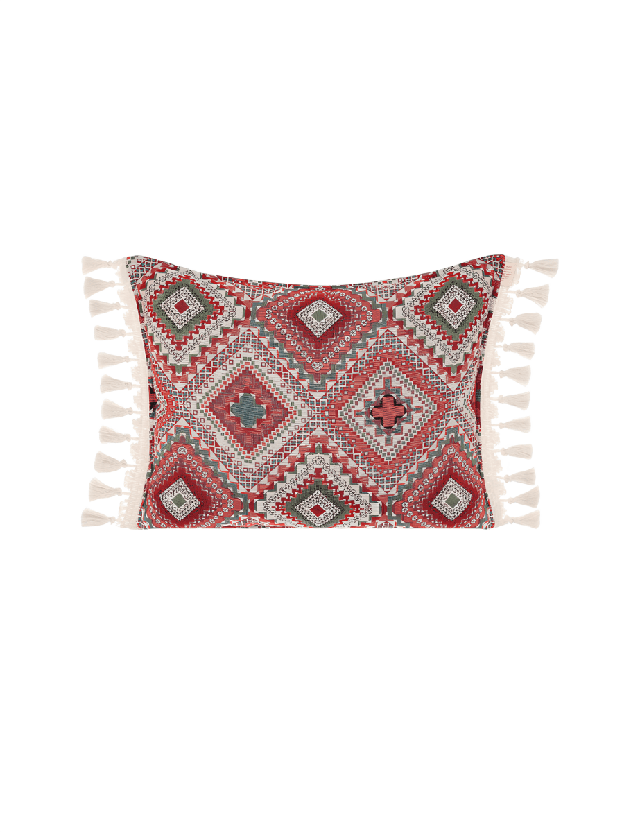 Roze Boho Sierkussen met Franjes