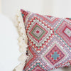 Roze Boho Sierkussen Rechthoekig met Franjes