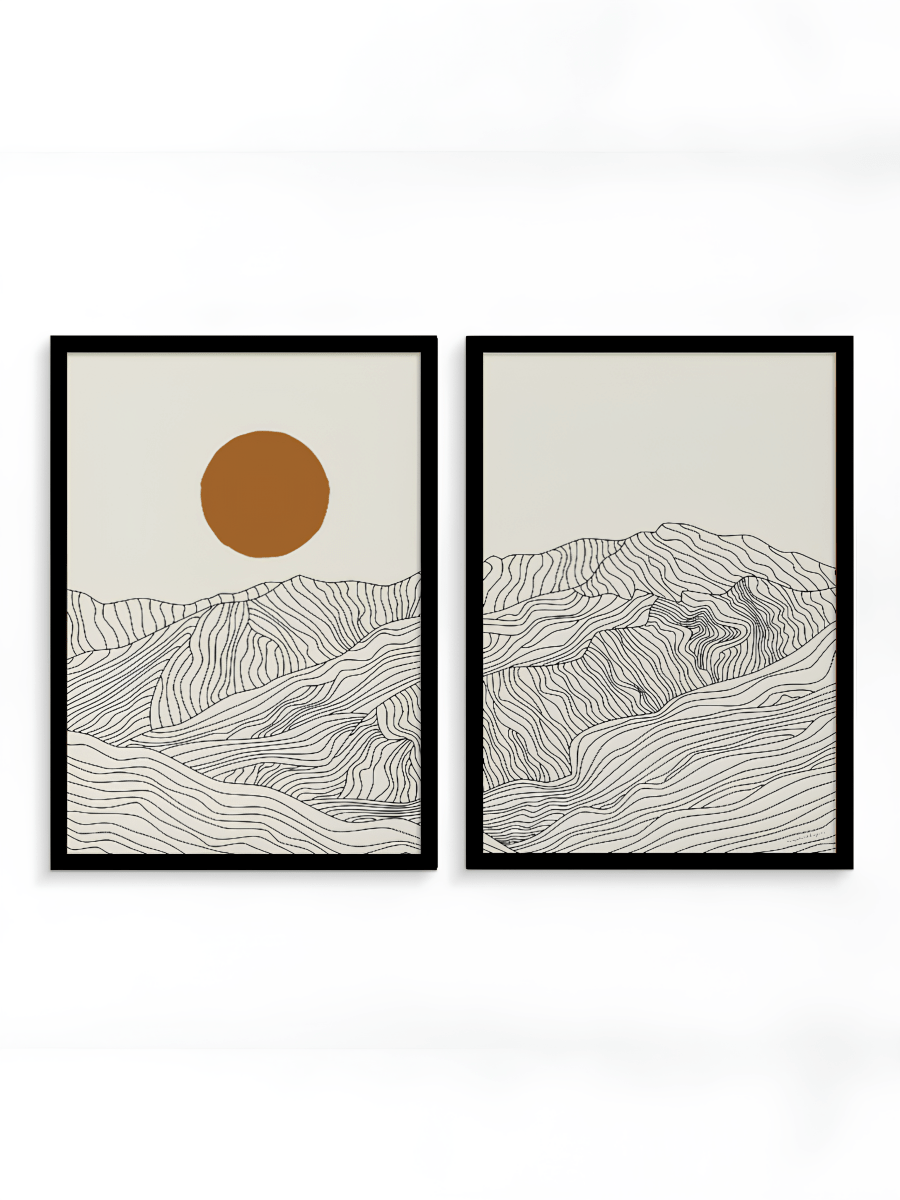 Tweeluik Japanse Alpen Posters