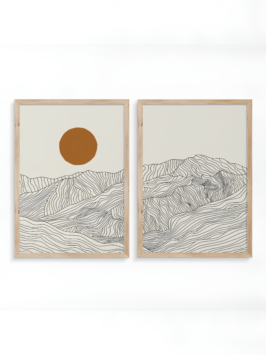 Tweeluik Japanse Alpen Posters