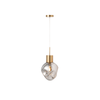 Gouden Hanglamp met Grijs Glas – Elegant Design voor Modern & Japandi Interieur