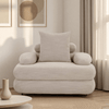 Japandi Loungestoel Beige - Bouclé stof