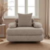 Japandi Loungestoel Taupe Bruin - Bouclé Stof